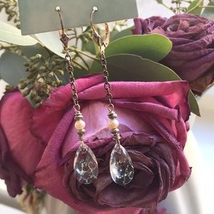 NWT Handcrafted Swarovski Sterling Chain Dangles